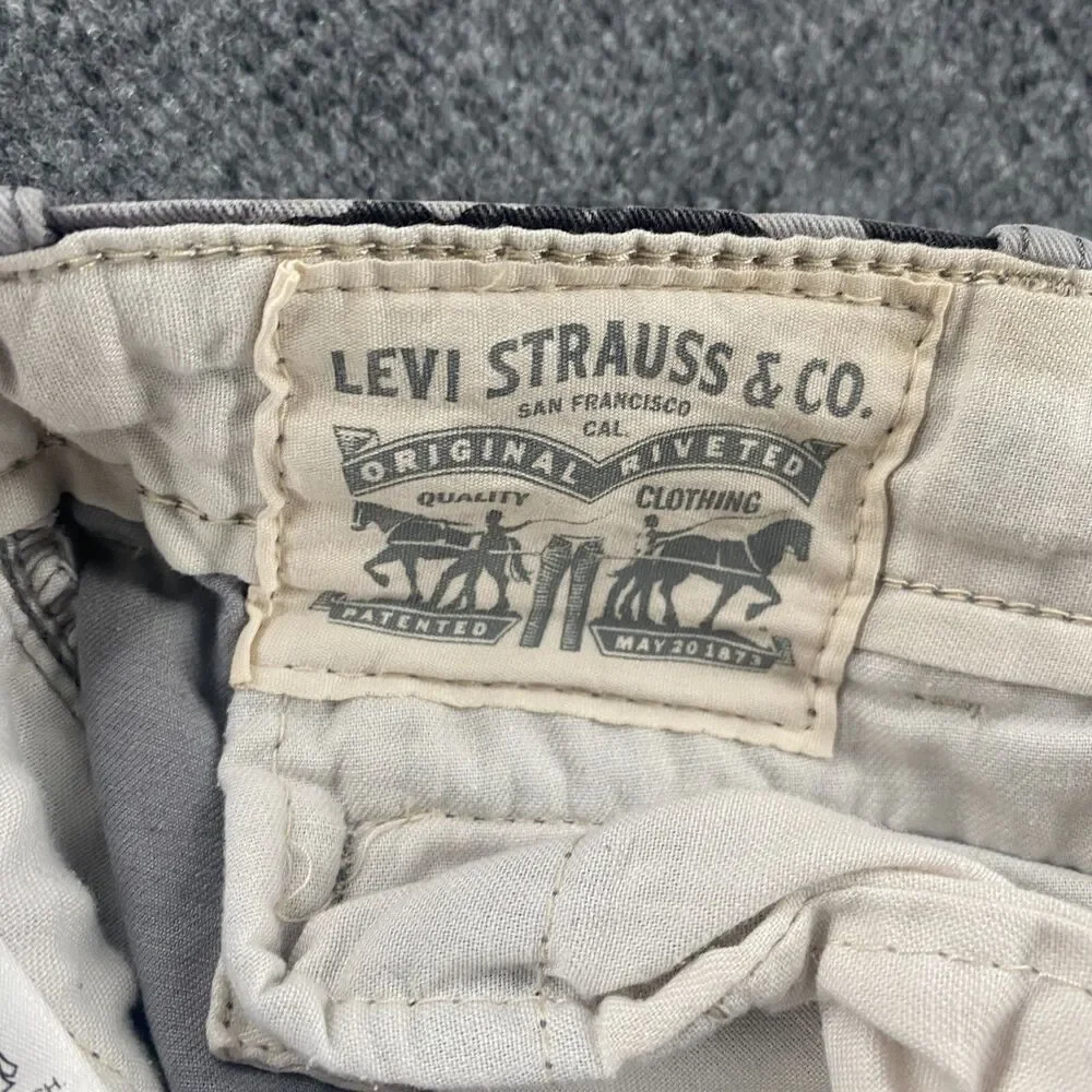 Levis Pants Mens 40x30 Black Gray Camo Cargo Mid Rise Straight Loose Outdoor 90s